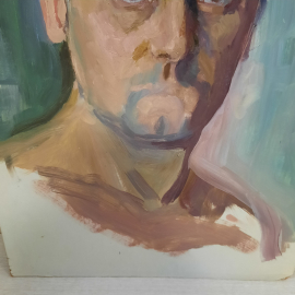 Картина маслом на картоне, портрет мужчины, 33х48 см, 1962г. СССР.. Картинка 3